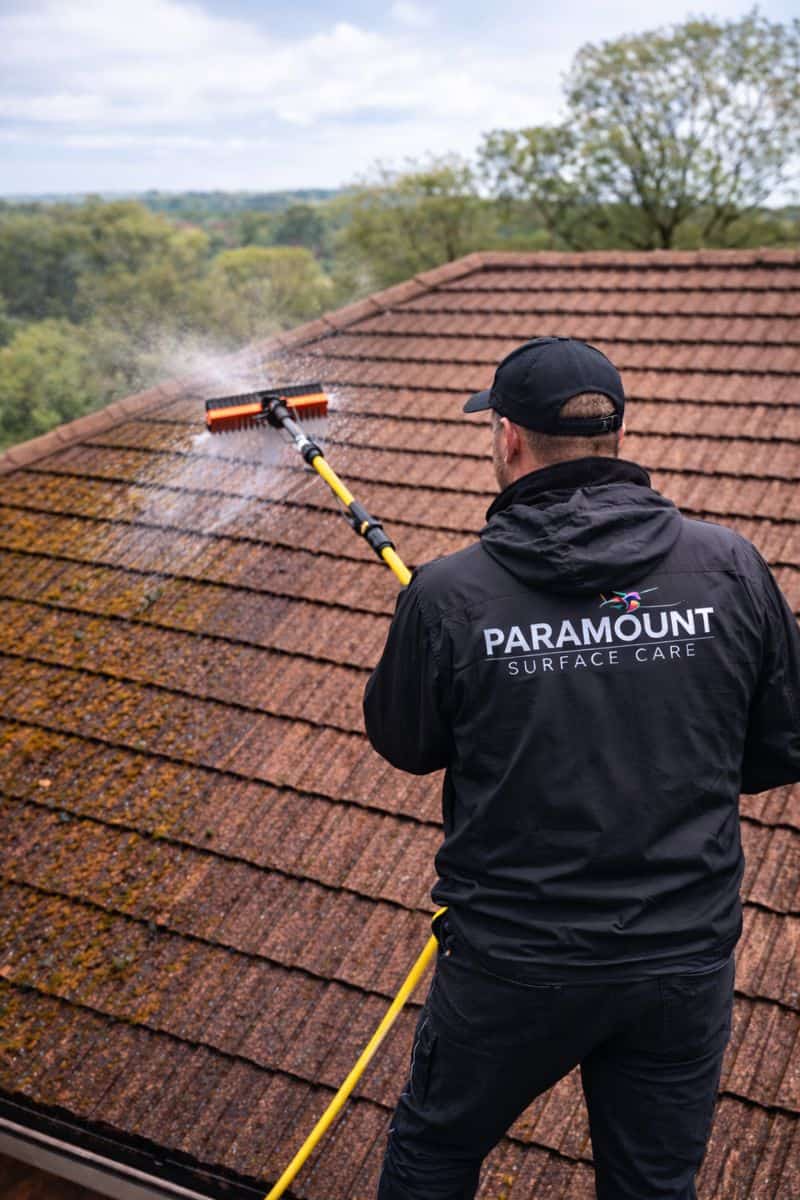 Clean roof after moss removal