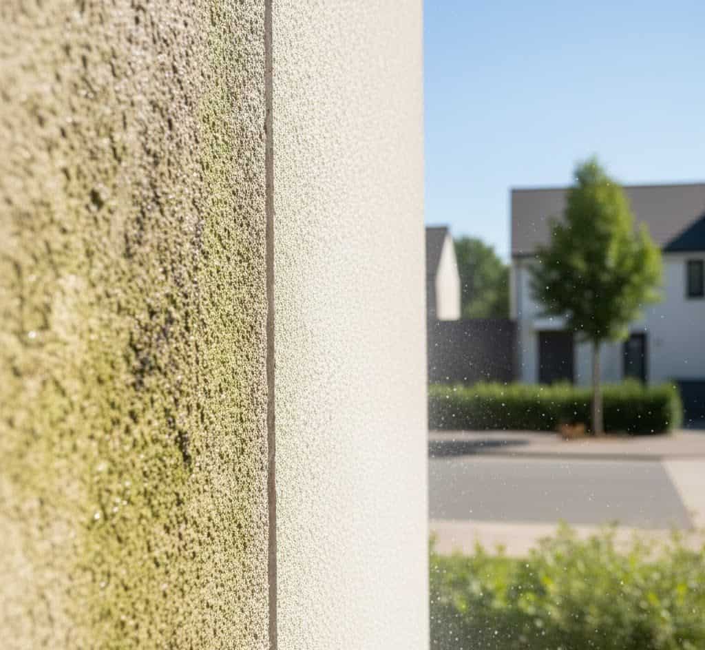 Render with algae before cleaning